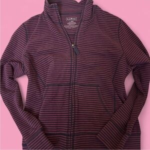 L.L. Bean Women's Utility Jacket - Purple and Black Stripes